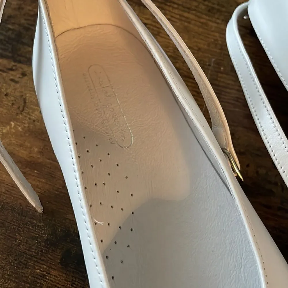 Isabel Garreton Girls Mary Jane leather Party Shoe sz 33 Pearl White